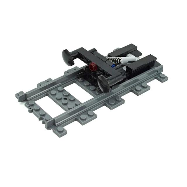 MOC Binari per Treni Città Incrocio Deviatoio Flessibile Biforcazione In Salita Rettilinei Curvi Mattoncini Ferrovie Giocattoli Creativi Fai da Te