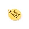 New titanium steel English letter DIY pendant fashionable stainless steel round hollow letter pendant