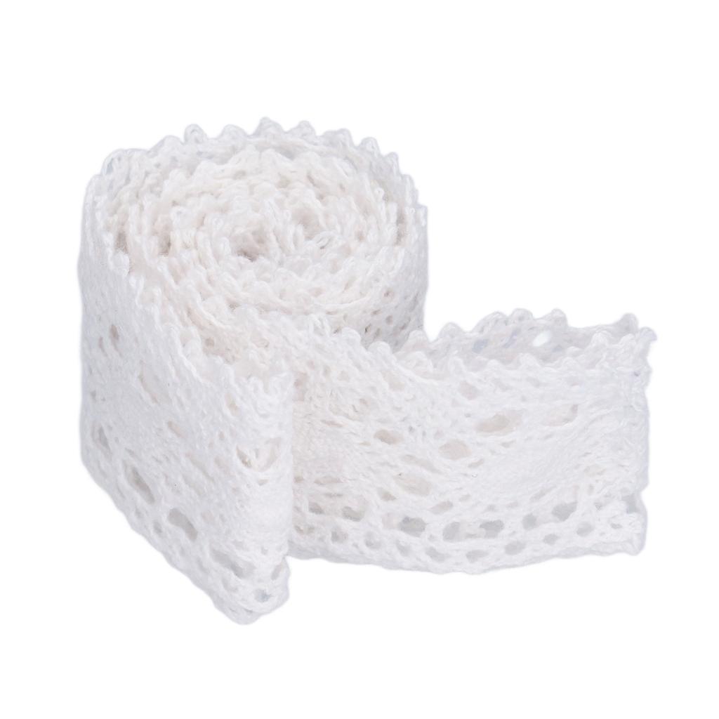 Lace Trim DIY Cotton Net 4cm Width 10 Yards Exquisite White Lace Ribbon for Curtain Clothes Tablecloth Gift Decoration
