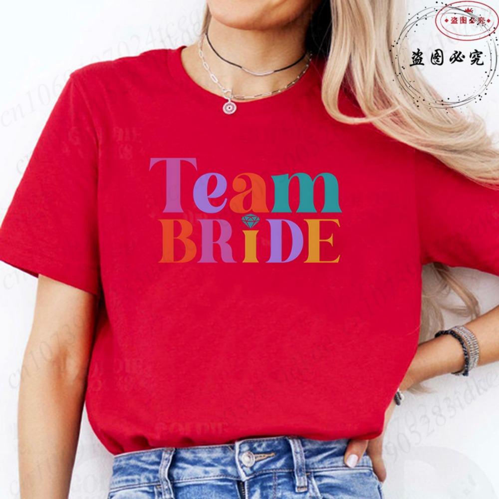 Bridal Shower Special: Fashion Finger Graphic Team Bride T-shirts, Women Clothing for Single Farewell & Bride Squad Tees D001