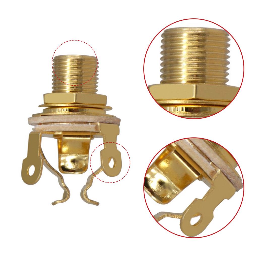 1/4 Guitar Jack Mono Input Jack Metal Electric Guitar Replacement Mono Input or Output Jack Socket 6.35mm Guitar Part