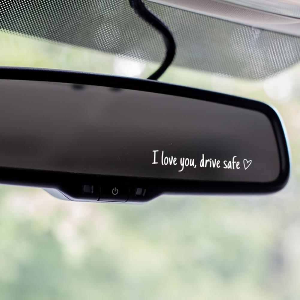 I Love You Drive Safe Stickers Rear View Mirror Vinyl Decal for Women Waterproof Decorative Car Sticker Car Decal Accessories