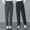 Plus Size High Waist Elastic Pants for Middle-Aged Women - Straight Leg, Casual Grandma Pants