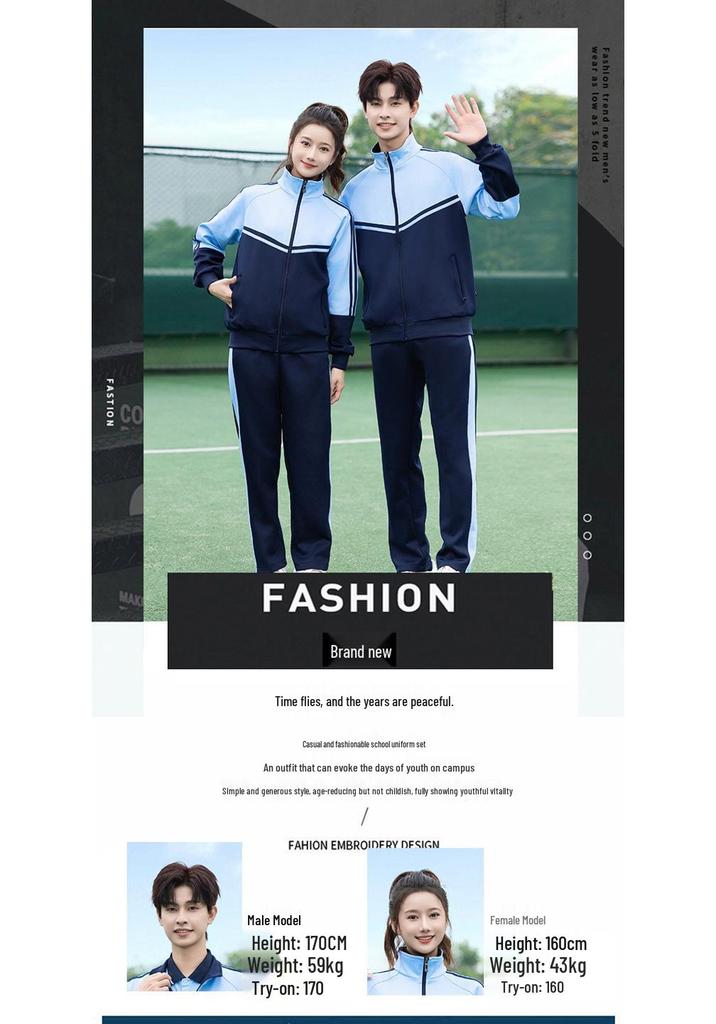 Middle School & High School College Style Uniform Set - Long Sleeve for Autumn/Spring - Performance & Sports Day Costume