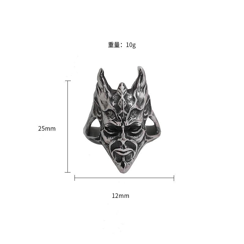 

Devil Prajna Ghost King Skull Ring Male Personality Domineering Punk Style Niche Opening Adjustable Hip Hop Ring No. 10