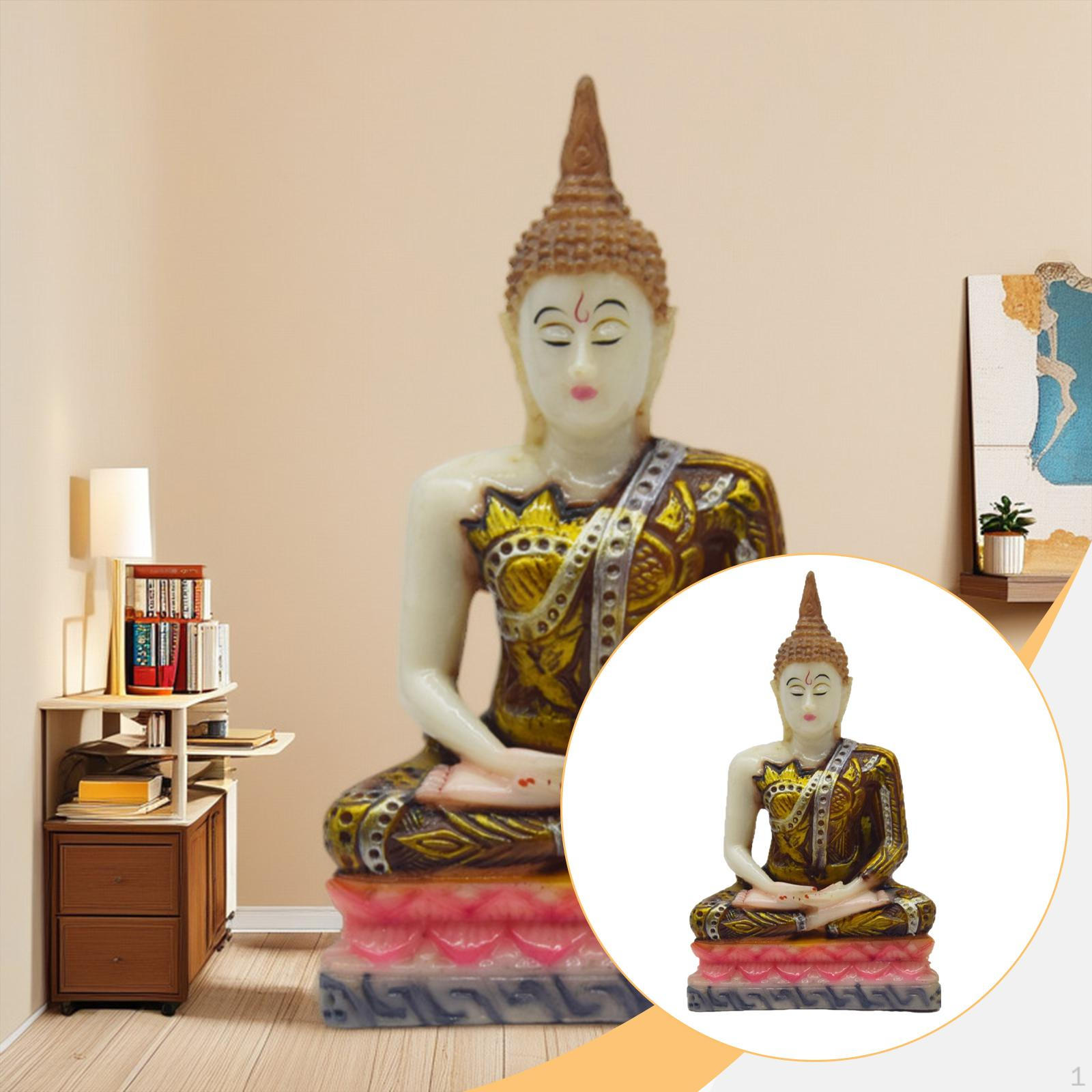 

Thailand Buddha Statue Resin Sculpture Thai Figurine Photo Props Collection Party Supplies