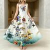 Women's Sleeveless Floral Beach Maxi Dress Soft Flowy Summer Dress for Vacation,Daily Casual,Parties Elegant Versatile Resort Wear