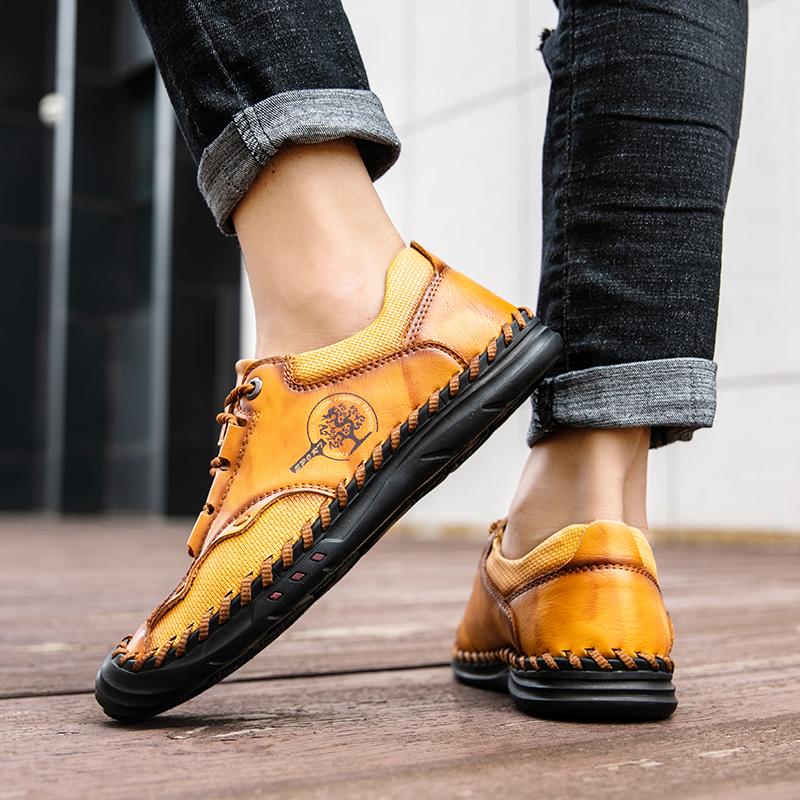 Pánské boty z pravé kůže, společenské boty, pánské boty pro volný čas, měkké boty na volný čas