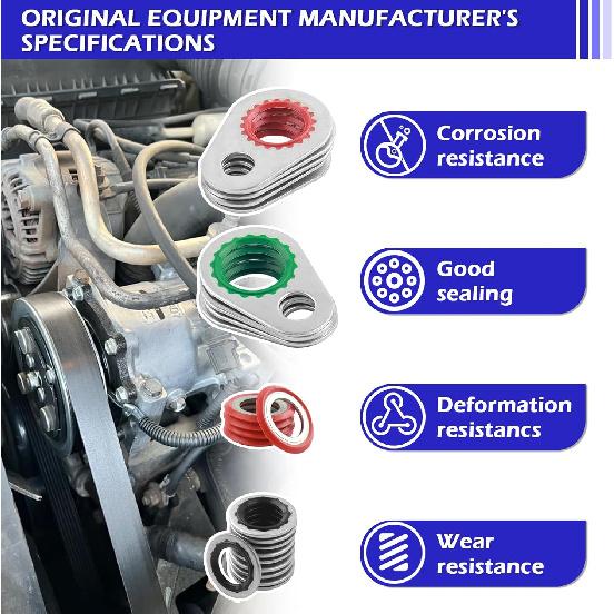 139PCS AC O Ring Kit Conta 30 Sizes,Durable A/C O Ring Assortment Kit With 54PCS Rubber Gasket & 85PCS Spacers For Seal Improvement,Professional AC