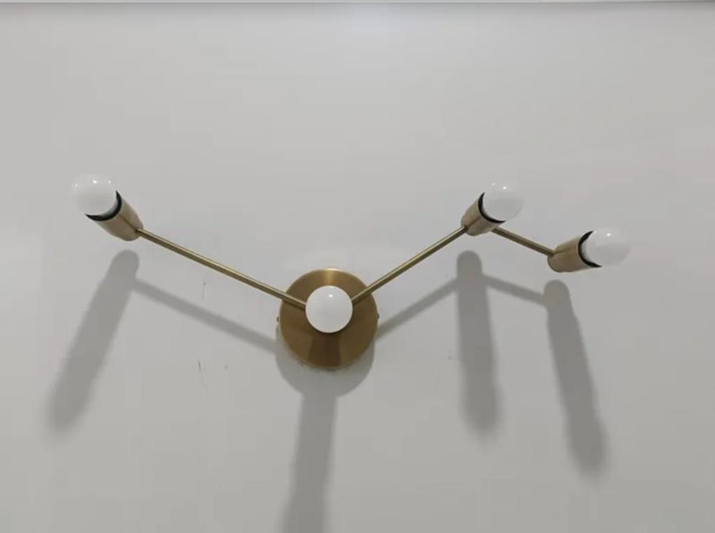 Mid Century Raw Brass Modern Wall Sconces Bedside Reading Lights