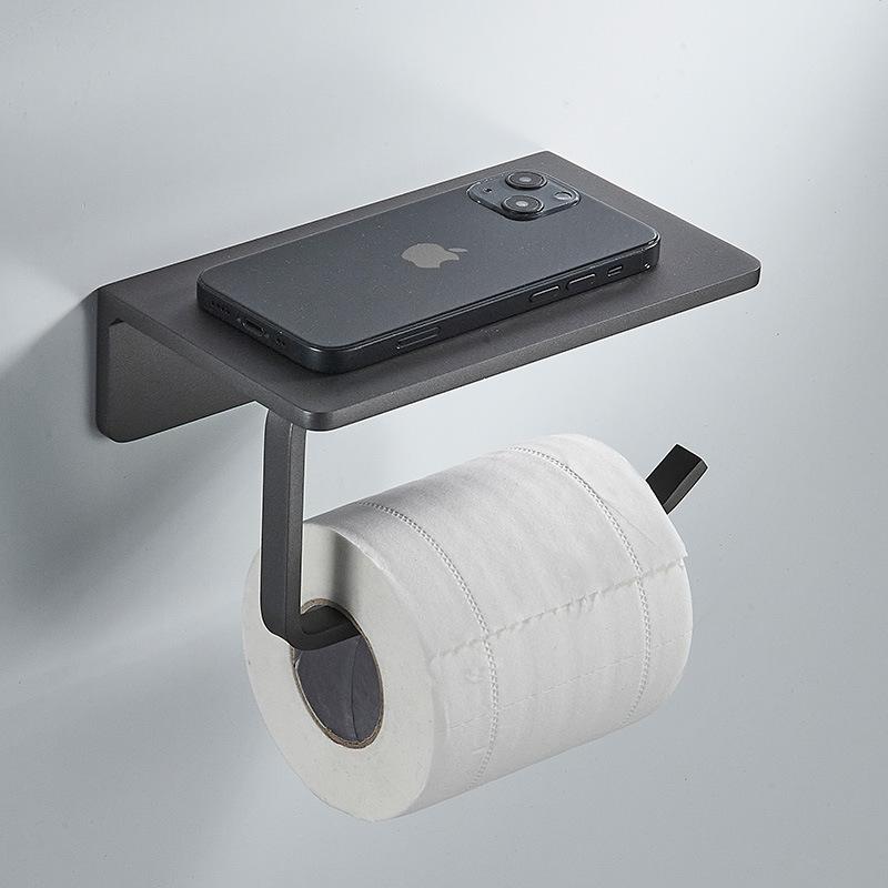 Aluminum Grey/Black Paper Towel Rack Bathroom Storage Holder Dispenser Toilet Paper Holder Roll Holder for Home