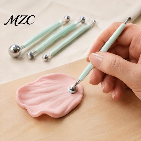 Stainless Steel Ball Rods 4Pcs Polymer Clay Shaping Tool Set, Sculpting Stick with Cake Ball, 4 Size DIY Fondant Pottery Modeling Tools