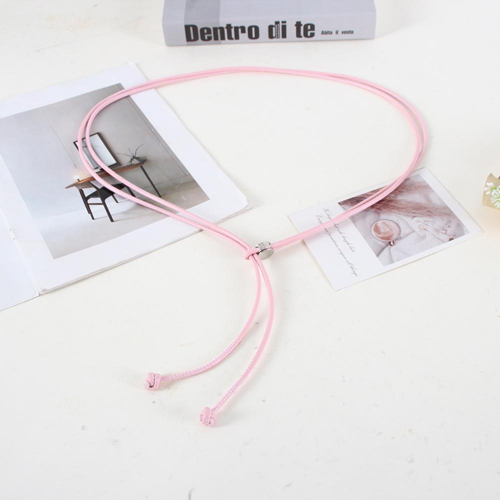 Modieuze Zomer Zacht Leer Koord Jurk/Overhemd Riem Decoratief Trendy Minimalistisch Veelzijdig Verstelbaar Lang Koord Riem 115cm-120cm white