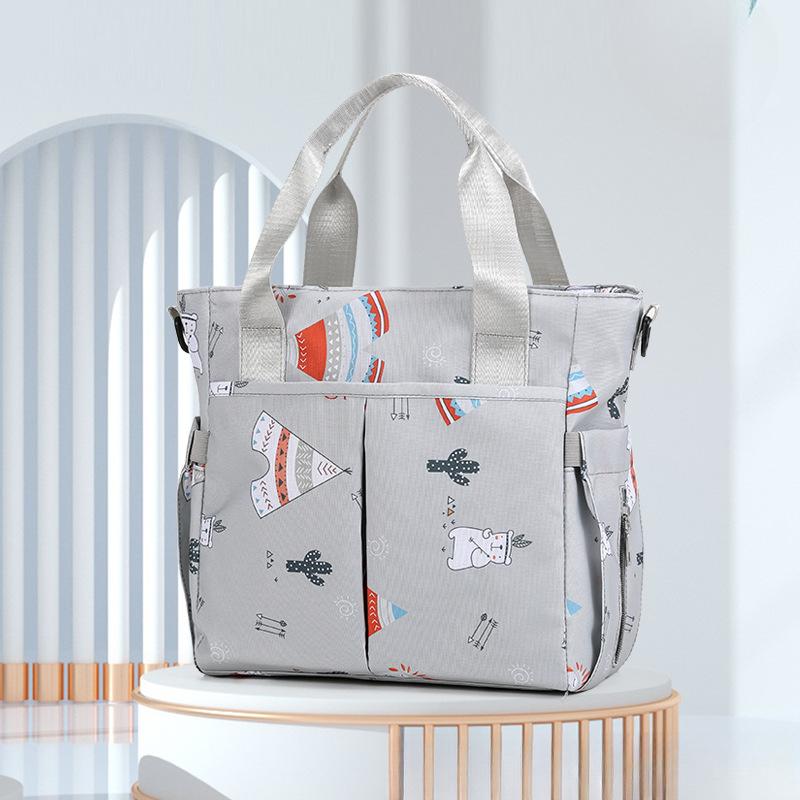 Mommy Bag Fashion Printed Handbag Women's Large Capacity Single Shoulder Crossbody Mother and Baby Bag Portable Storage Bag