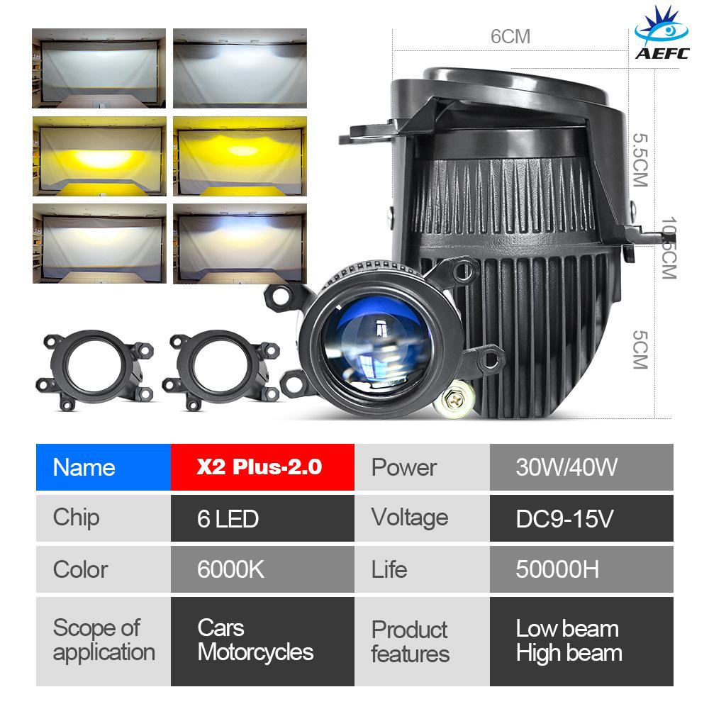 

Автомобильная светодиодная противотуманная фара с двойной линзой - 55 Вт 3 дюйма, эффект трех прямых лазерных фар, интегрированные светодиодные фонари дальнего и ближнего света universal bracket