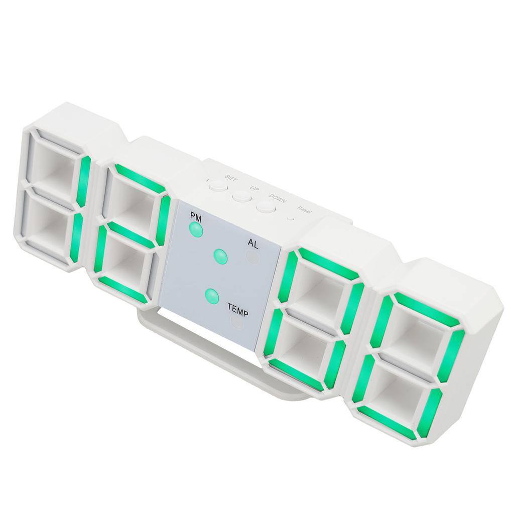 3D Digital Alarm Clock with Temperature Display Mute Snooze Function Brightness Adjustable 3D LED De