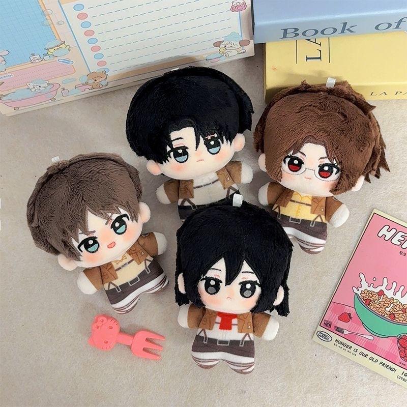 Automobilio raktų pakabukas Anime Eren Jaeger Medvilninis Cosplay Levi Ackerman Raktų pakabukas 10cm Pliušinis žaislas