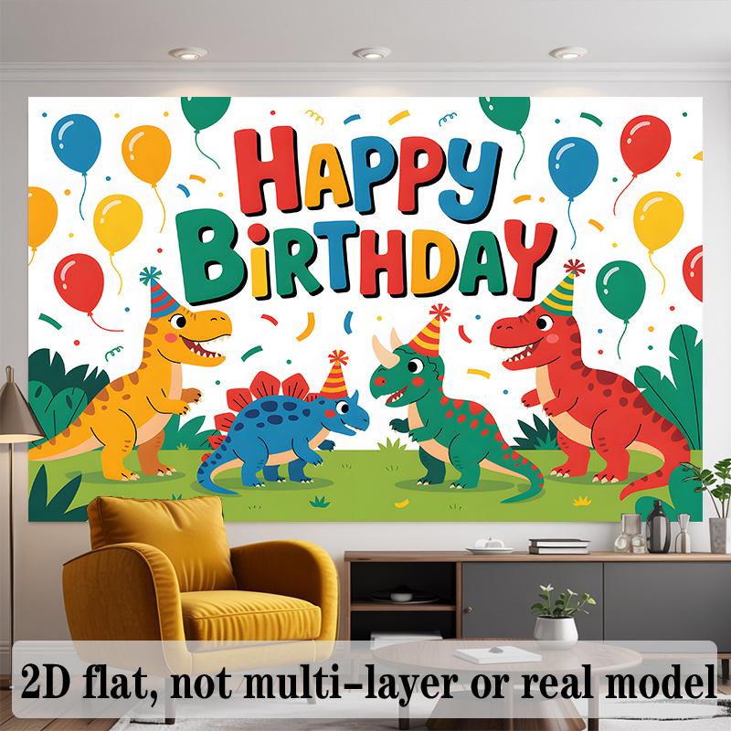 1 Piece 2D Flat Dinosaur-themed Birthday Background Decoration Suitable for Seasonal Decorations and Home Décor. (wsj)