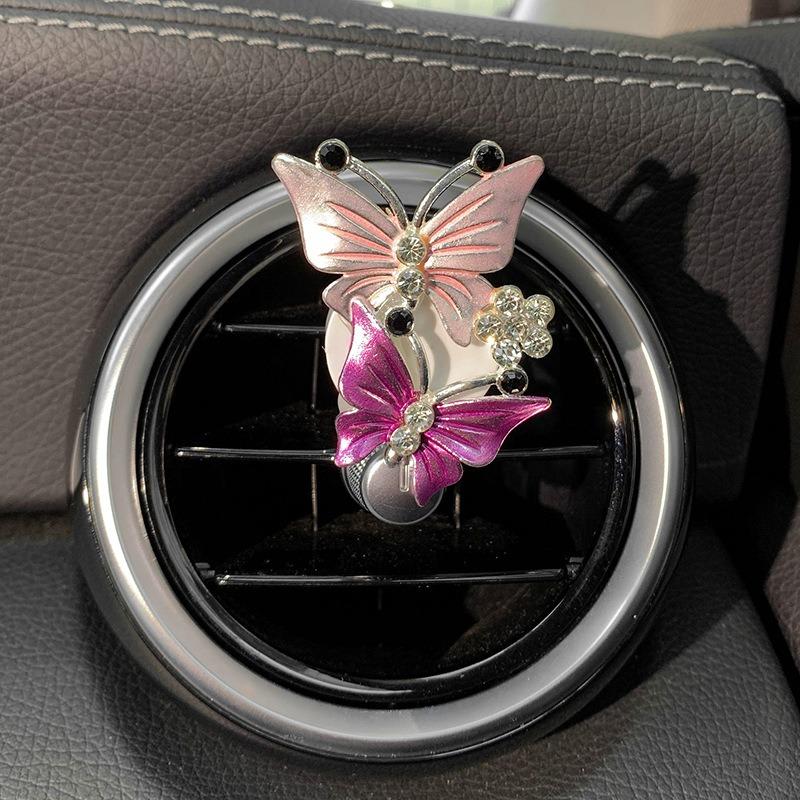 Butterfly Car Accessories, Cute Air Freshener, Air Vent Clip Conditioning Outlet Clip Car Air Freshener, Bling Car Accessories for Women