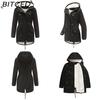 BITCED Autumn/Winter Women's Cotton Coat Solid-Colour Hooded Parka Thick Cotton Coat with Fleece Lining