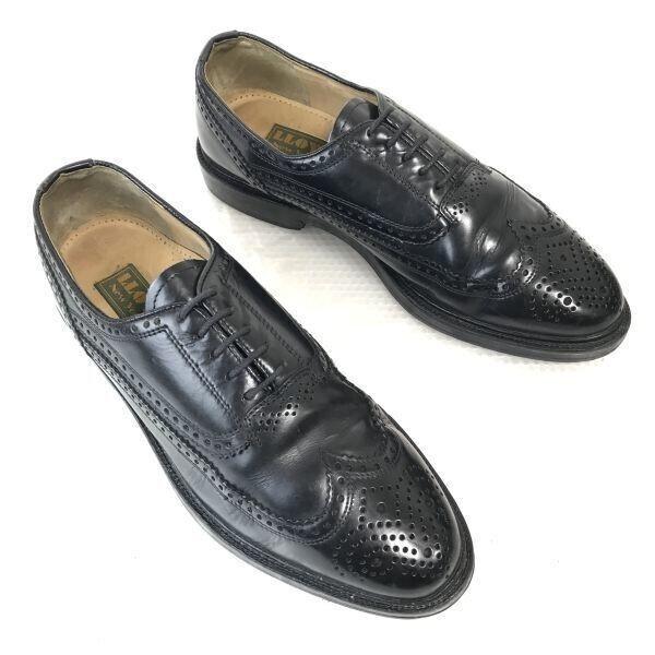 Vintage LLOYD Leather Wingtip Full Brogue Shoes [10/28.5/Black] Germany(USED)
