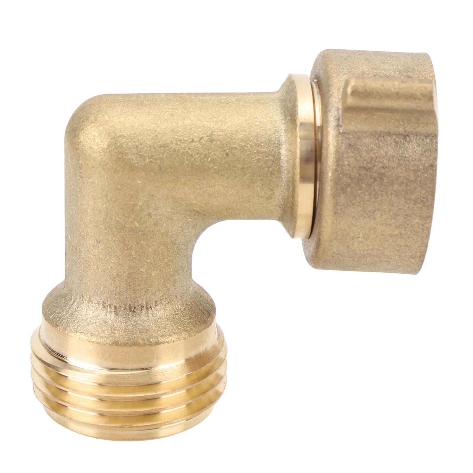 

90 Degree Water Hose Elbow Solid Brass Construction 3/4inch Thread Water Inlet Adapter for RV Motorh