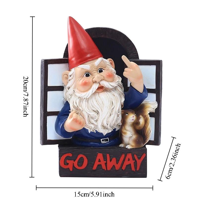 Cartoon Gnomes Statue Outdoor Garden Yard Decorations Cute Funny Dwarf Statue Middle Finger Gnome Creative Tree Hanging Ornament