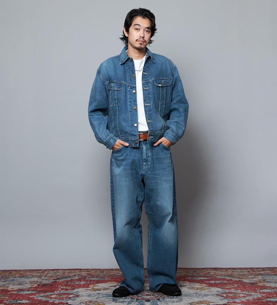 Lee 101 101-Z WIDE denim pants mid blue LL PlusLong