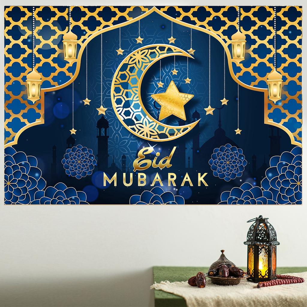 Eid Mubarak Hintergründe Ramadan Dekoration 2024 für Zuhause Eid Al Adha Ramadan Kareem Islamische Muslimische Partydeko Eid Al Adha Geschenke