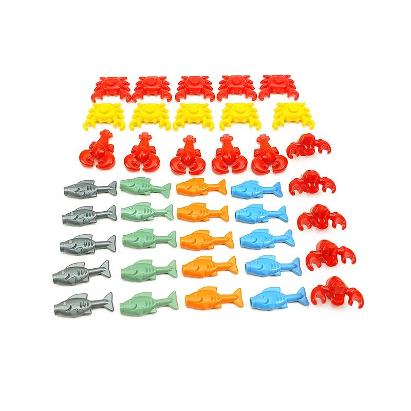 Food Brick Playset City Series Friend Accessory Parts Bread Chips Roast Chicken Pizza Hot Dog Fish Fruit Carrot Basket Classic DIY Block Bricks
