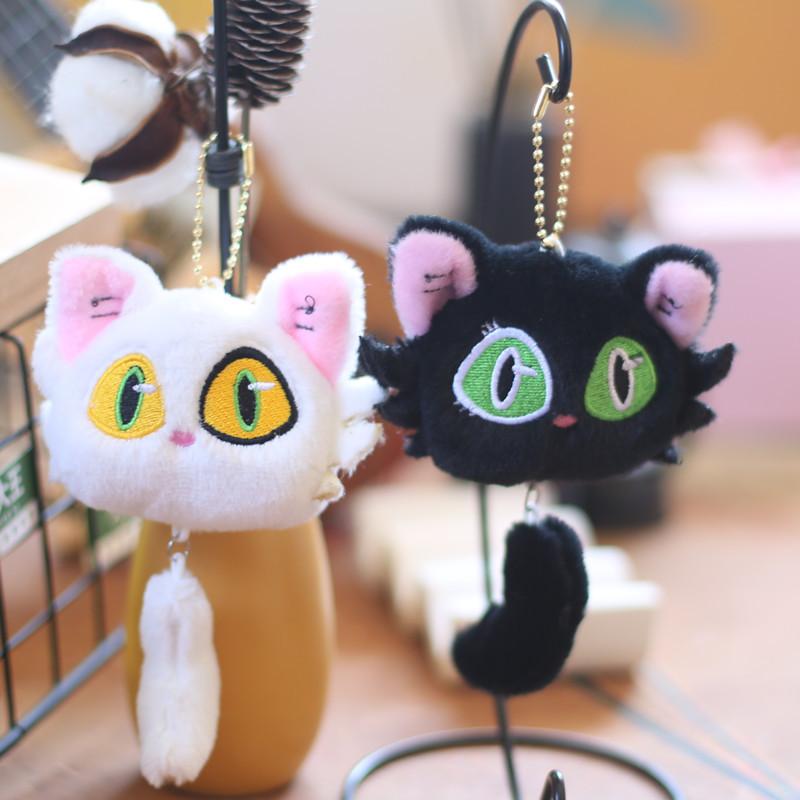 Adorable Cute Cat Plush Keychain Soft Pp Cotton Stuffed Animal Bag Charm