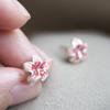 New Fashion Cute Flower 925 Sterling Silver Jewelry Colorful Flower Temperament Beautiful Women Stud Earrings E236