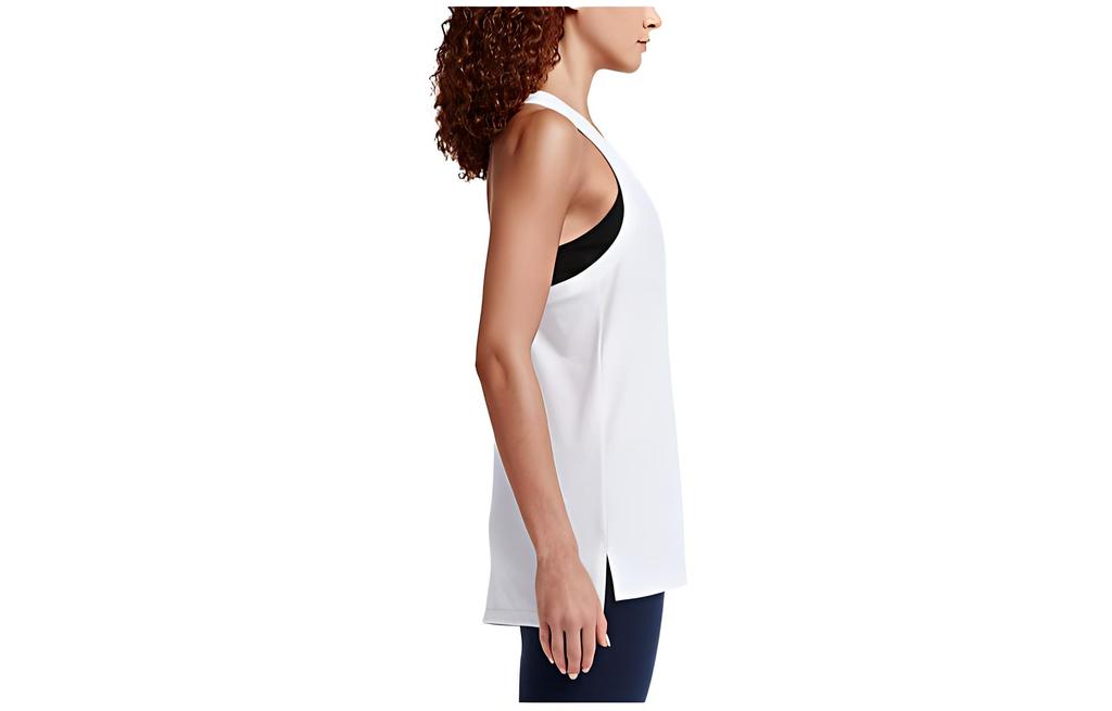 Nike Tank Tops Women's White U Neck Thin Straight Fit 726077-100