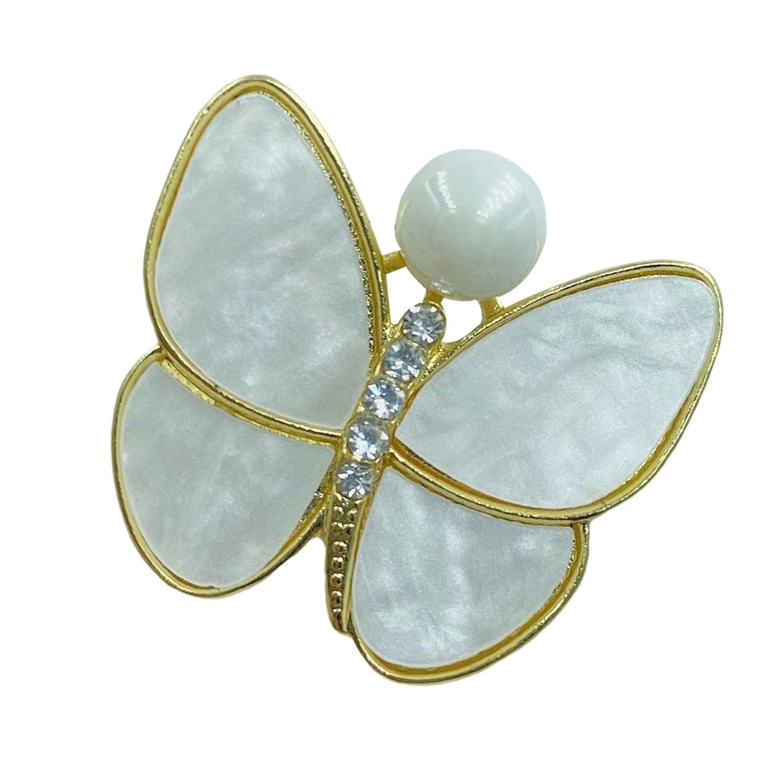 

Butterfly Brooch With White Pearls And Crystal Accent Jewelry Accessories For Wedding Attire And Special Occasions
