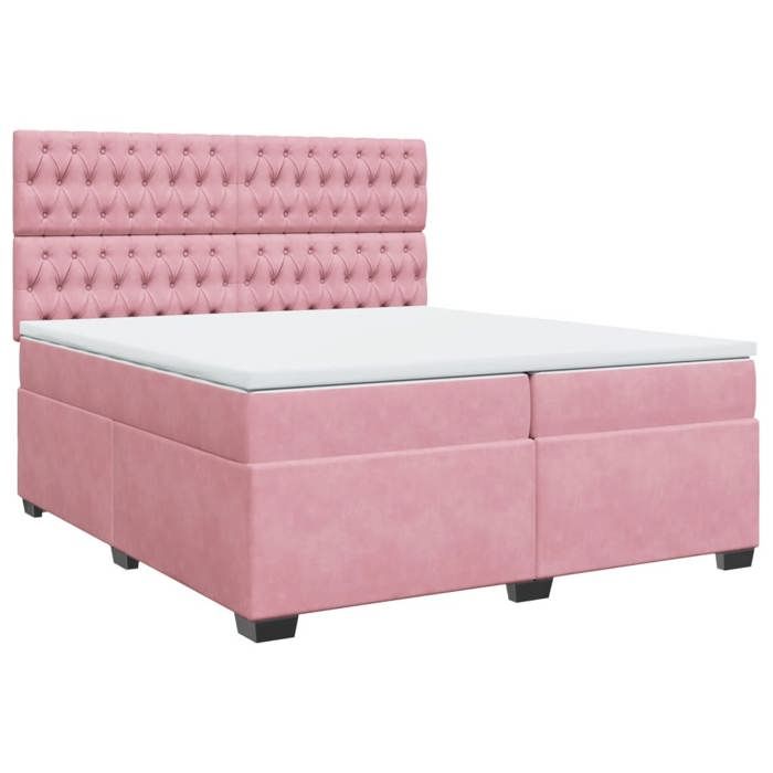 Maison Exclusive - Sommier à lattes de lit avec matelas Rose 200x200 cm Velours
