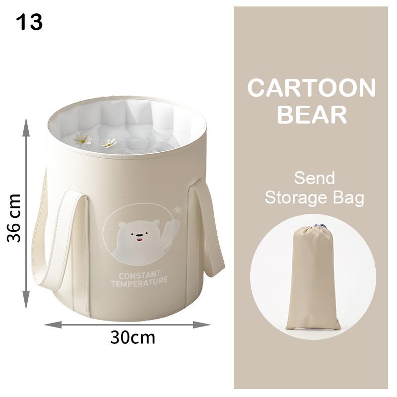 

Складное дорожное ведро для ног, переносная сумка для ног из утолщенной алюминиевой фольги, бытовое ведро для воды, многофункциональное ведро для мытья ног