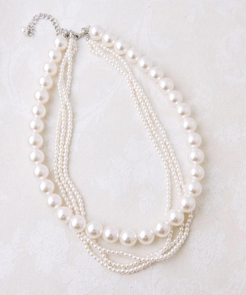 [Kobe Vingtaine] VINGTAINE 4-strand Pearl Necklace, 2-way, Large and Small Baby Pearls C14-39