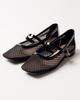 Ballet Flats with Mesh Fabio Monelli 195453 36 Black Leather Textile