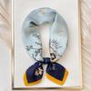 Foulard Quadrato in Seta a Pois di Lusso Fasce per Capelli Hijab da Donna Foulard da Collo Sciarpa di Raso Femminile Fascia per Capelli Wraps alla Moda Bandana