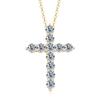 Shiny Cubic Zirconia Cross Pendant Necklace Silver Plated Christian Religiou JewelryDainty SparklyChai Necklace Gift for Women Girls Faith Accessory