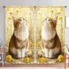 Panels Cute Norwegian Forest Cat Printed Curtains Heat Insulating Suitable Decorating Various Rooms Curtain Made Of Polyester Washable