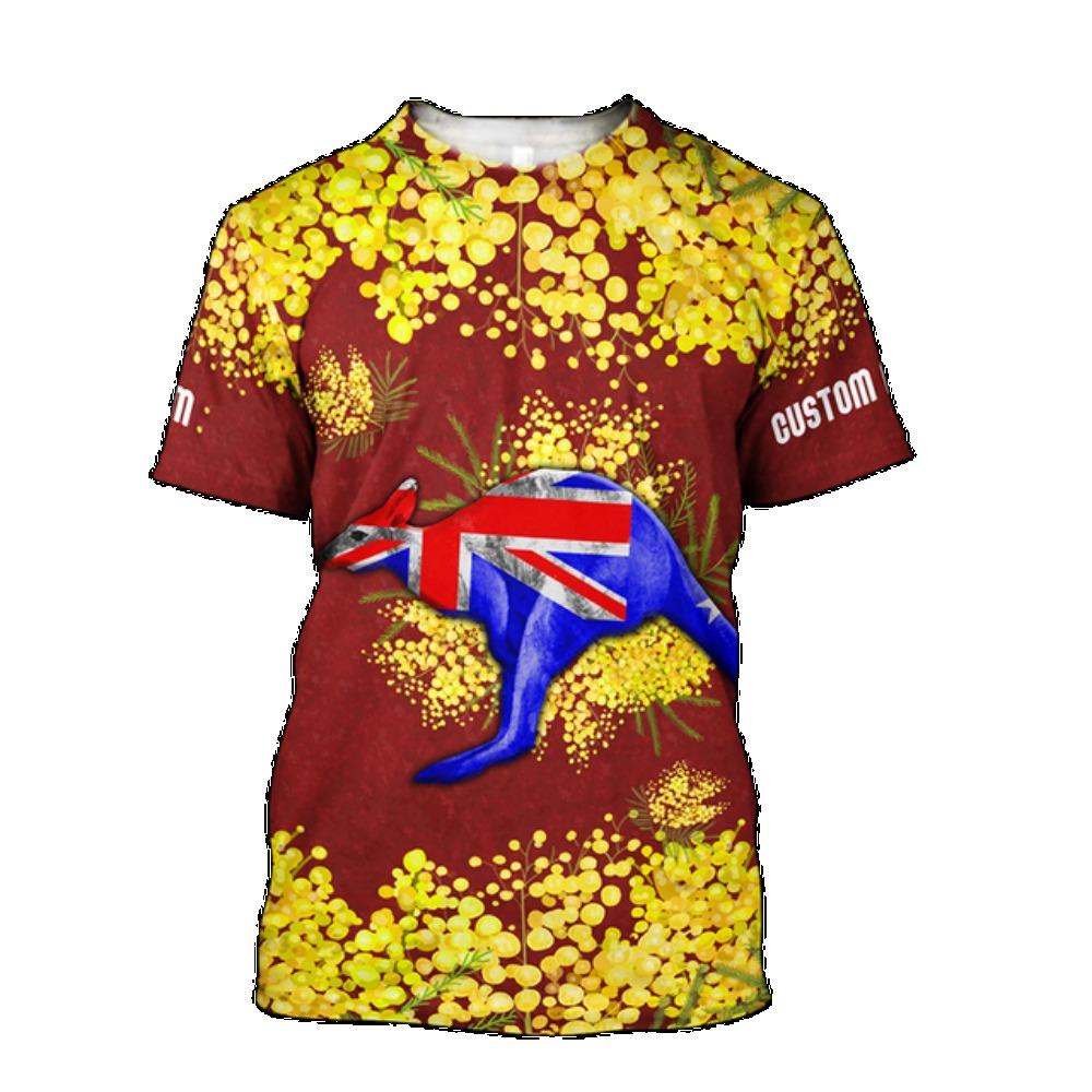 Heißes australisches Stil 3D-Druck Sommer Herren Rundhals-T-Shirt Lässig Kurzarm Übergroßer Pullover Modetrend Herrenbekleidung