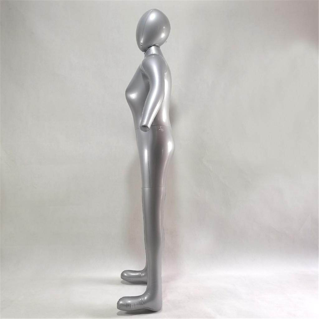 Aufblasbares Vollkörper-Schaufensterpuppen-Torso-Modell für Damen, Silbernes Schaufensterpuppen-Körpermodell