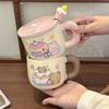 Birthday gift for girls mug with lid spoon cute water cup new ceramic cup couple coffee breakfast cup