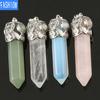 European And American Creative Multicolor Large Hexagonal Crystal Pendant Women'S Jewelry Versatile Natural Stone Necklace