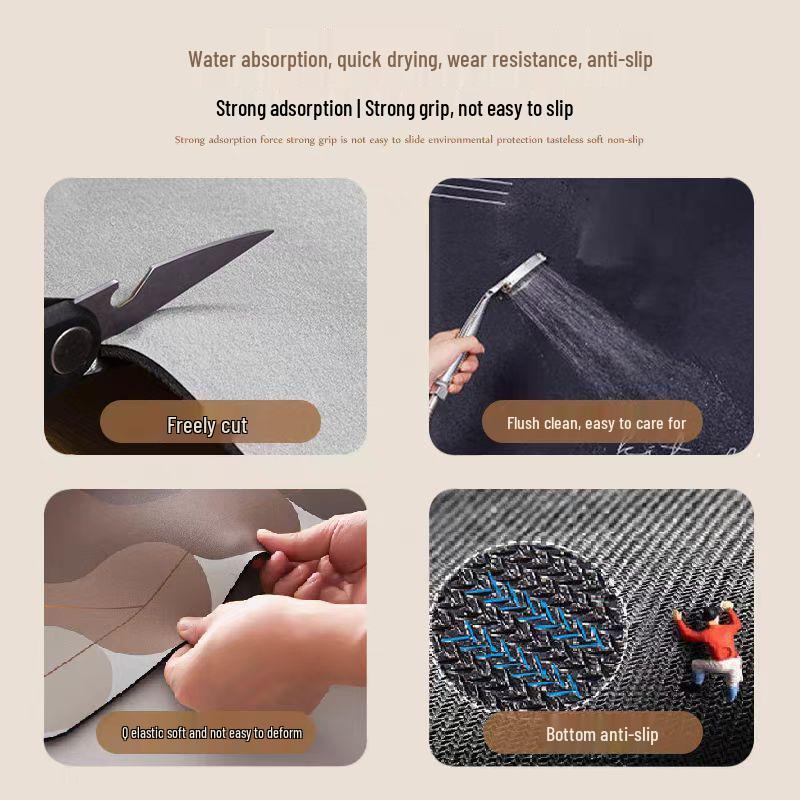 Cartoon Bathroom Mat: Non-Slip, Water-Absorbing Diatom Mud Mat for Toilet and Washbasin.
