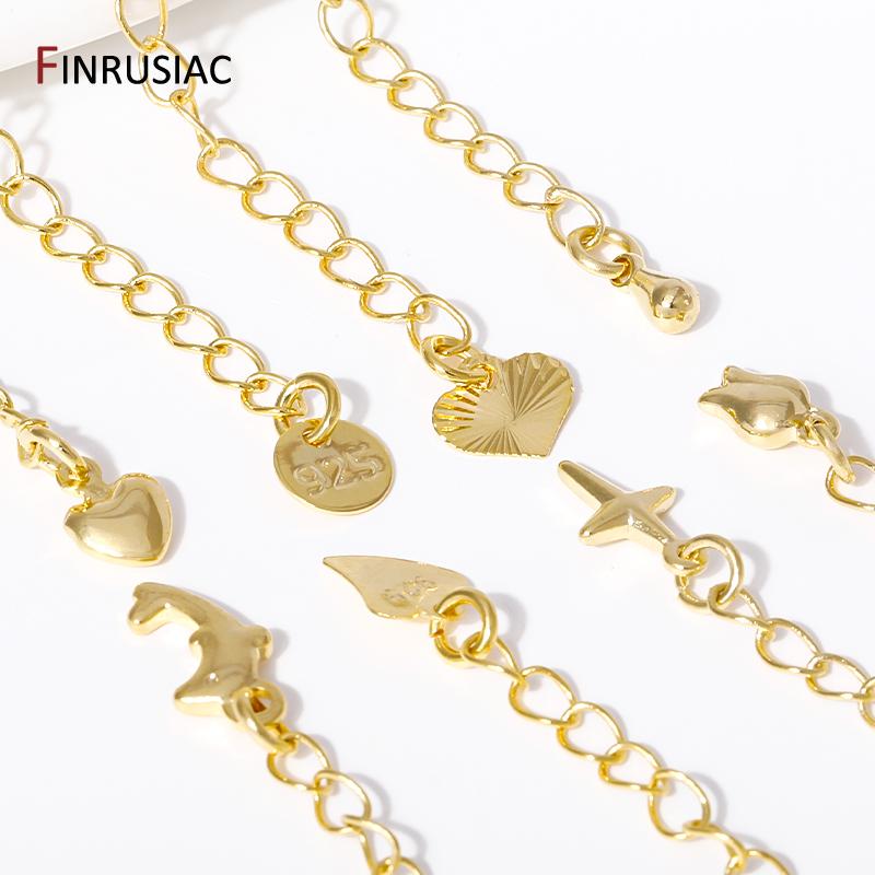 14K Gold Plated Extension Chain With Lobster Clasps End Extension Tail Chain Connector For DIY Bracelet Necklace Making Findings