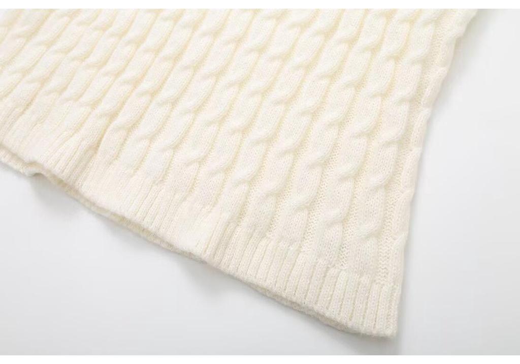 Women's European & American Style Versatile Long-Sleeve Scarf Knit Sweater