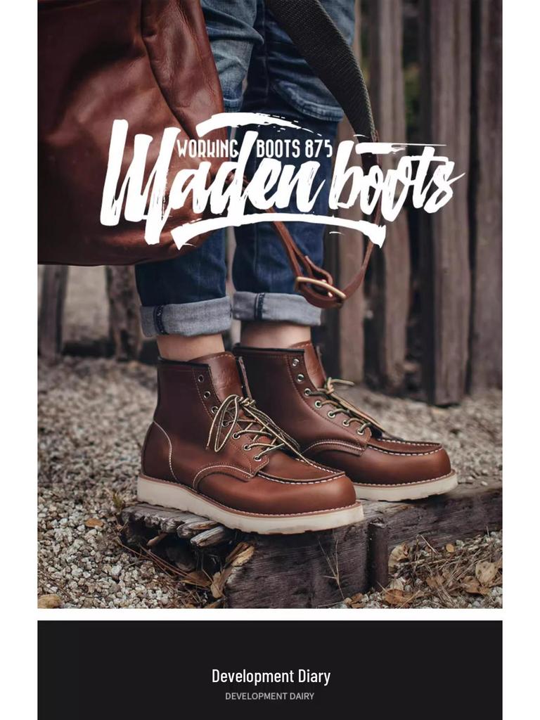 Madden 875 Men's Spring Mid-Top Leather Retro British Style Work Boots