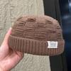 Thick Knitted Beanie Cap Solid Color Cuff Trawler Hat Retro Docker Cap